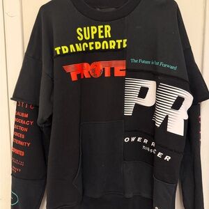 Diesel Black Multicolor Graphic Crewneck Sweater